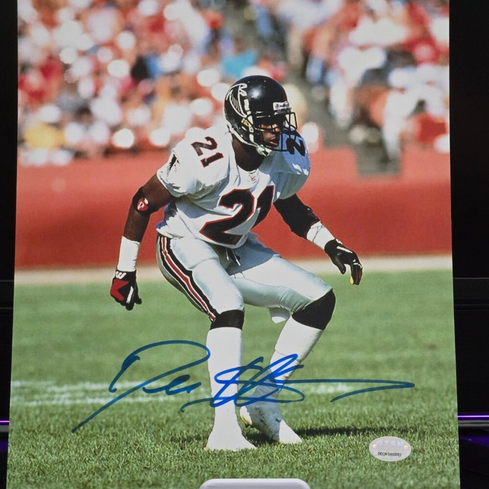 Deion Sanders Atlanta Falcons Signed 8x10 Photo GTSM Cert.
